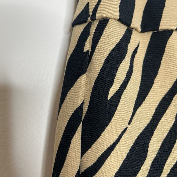 Talbots Tiger Striped Chatham Ankle Pants Tan Womens Size 12 Animal Print Office - Picture 2 of 7